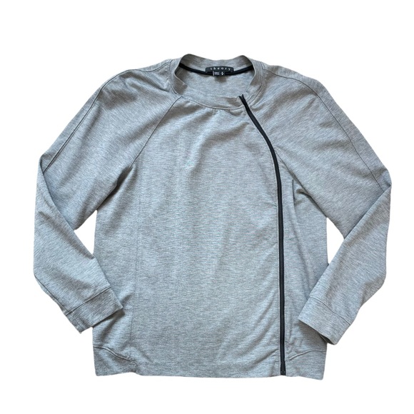 Theory Sonan B Moto Asymmetrical Full Zip-Up Long Sleeve Sweatshirt Size Small - Picture 16 of 16